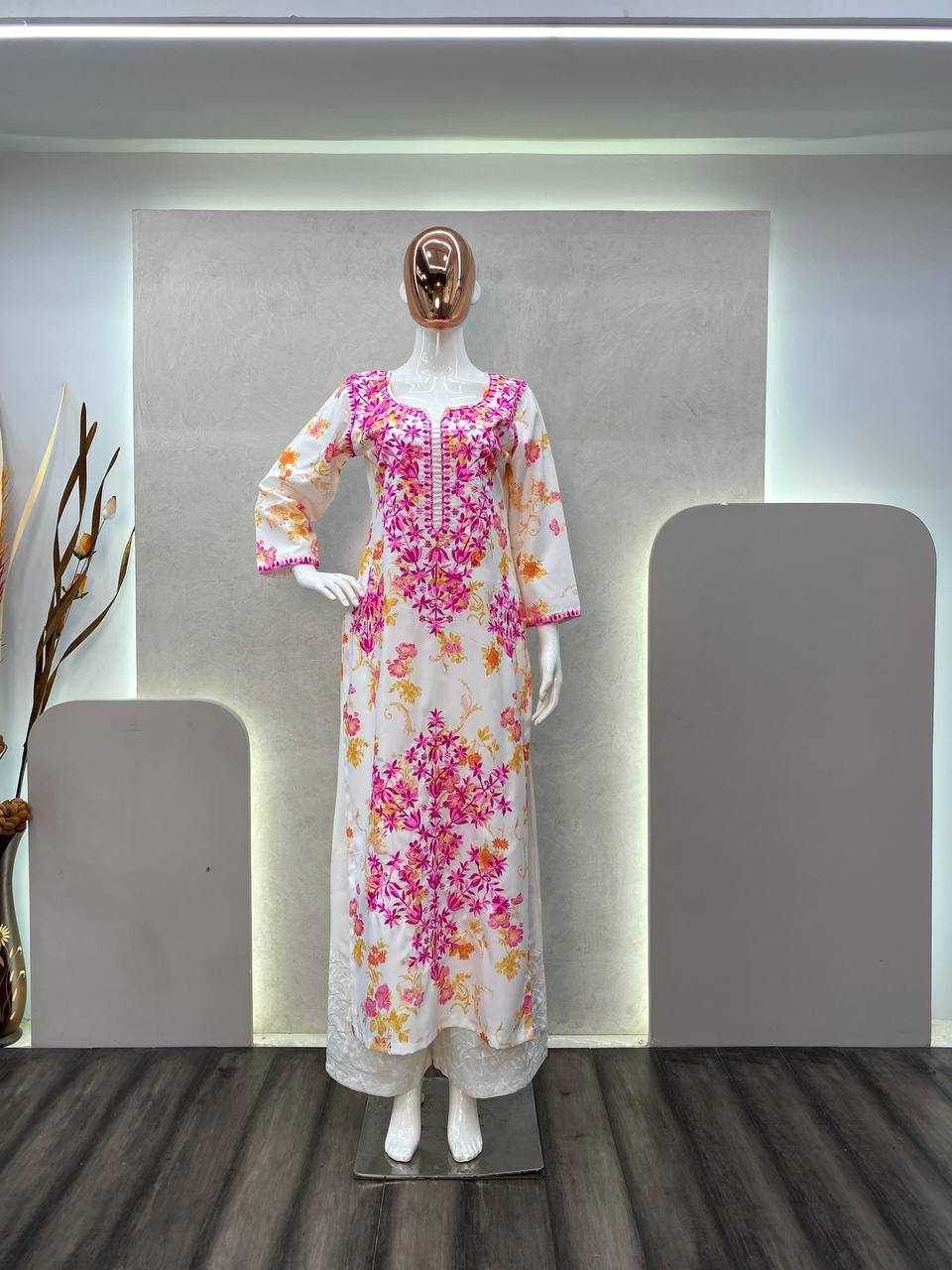 RAYON EMBROIDERED KURTIS WITH BOTTOM - MYLUXURY LANE ENTERPRISE